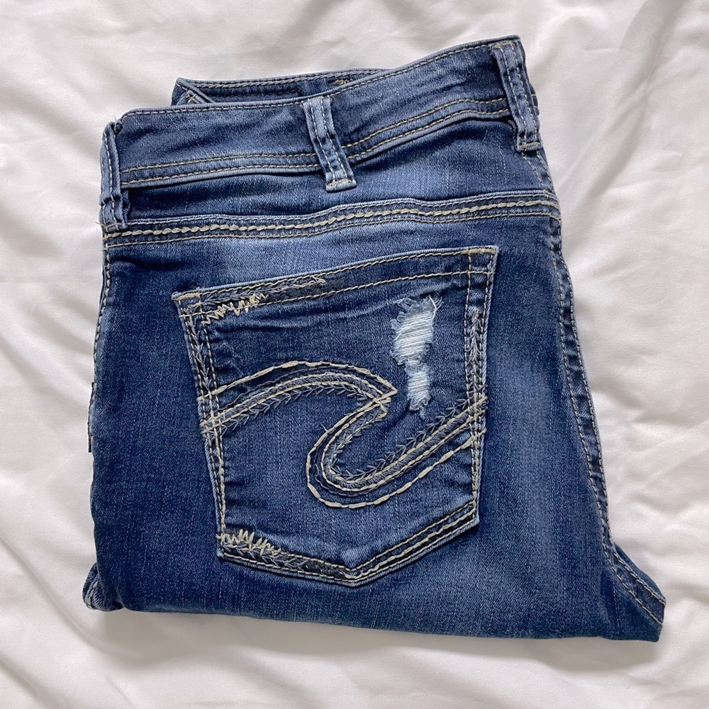 Silver Fluid Denim Boyfriend Skinny Jeans